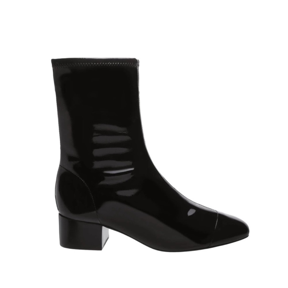 Schutz Messina soft black leather stretch sock boot side-zip
